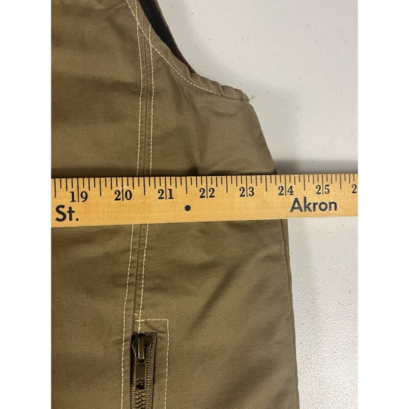 Rafter C Vest Mens M Beige Canvas Zip Up Western Buffalo Plaid Lined NEW NWT - Picture 8 of 9